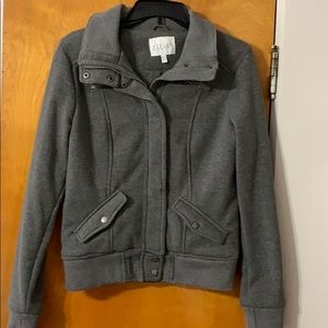 Delia’s Zip Fleece Bomber HEATHER GREY Large